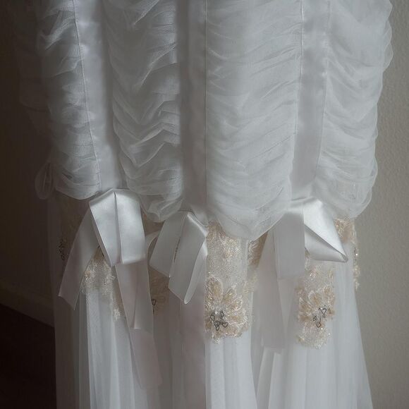 Y2K Floral Sheer Beaded Tiered Angelic Dress - Picture 6 of 7